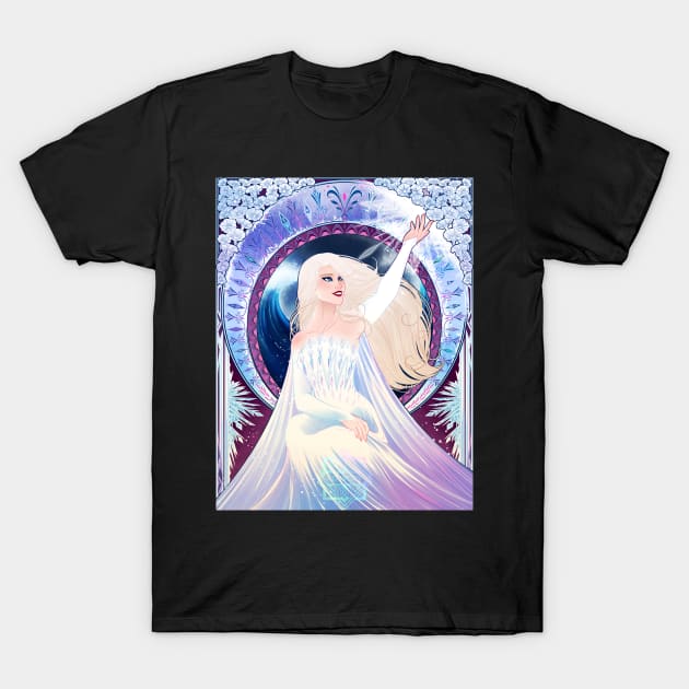 Ice Queen - Art Nouveau T-Shirt by KeiIvory